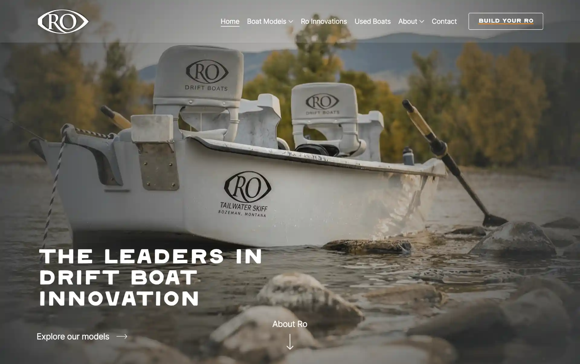 Ro Drift Boats website built by Flood Tide