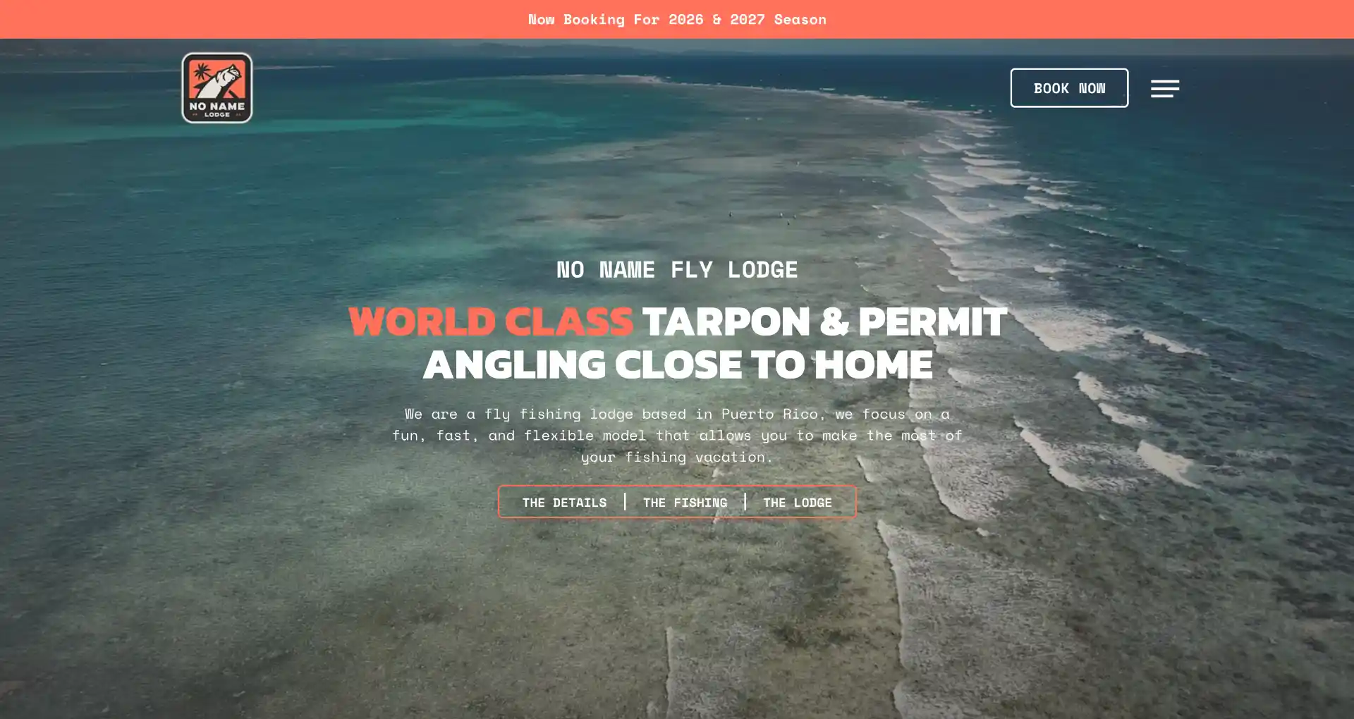 No Name Fly Lodge website built by Flood Tide