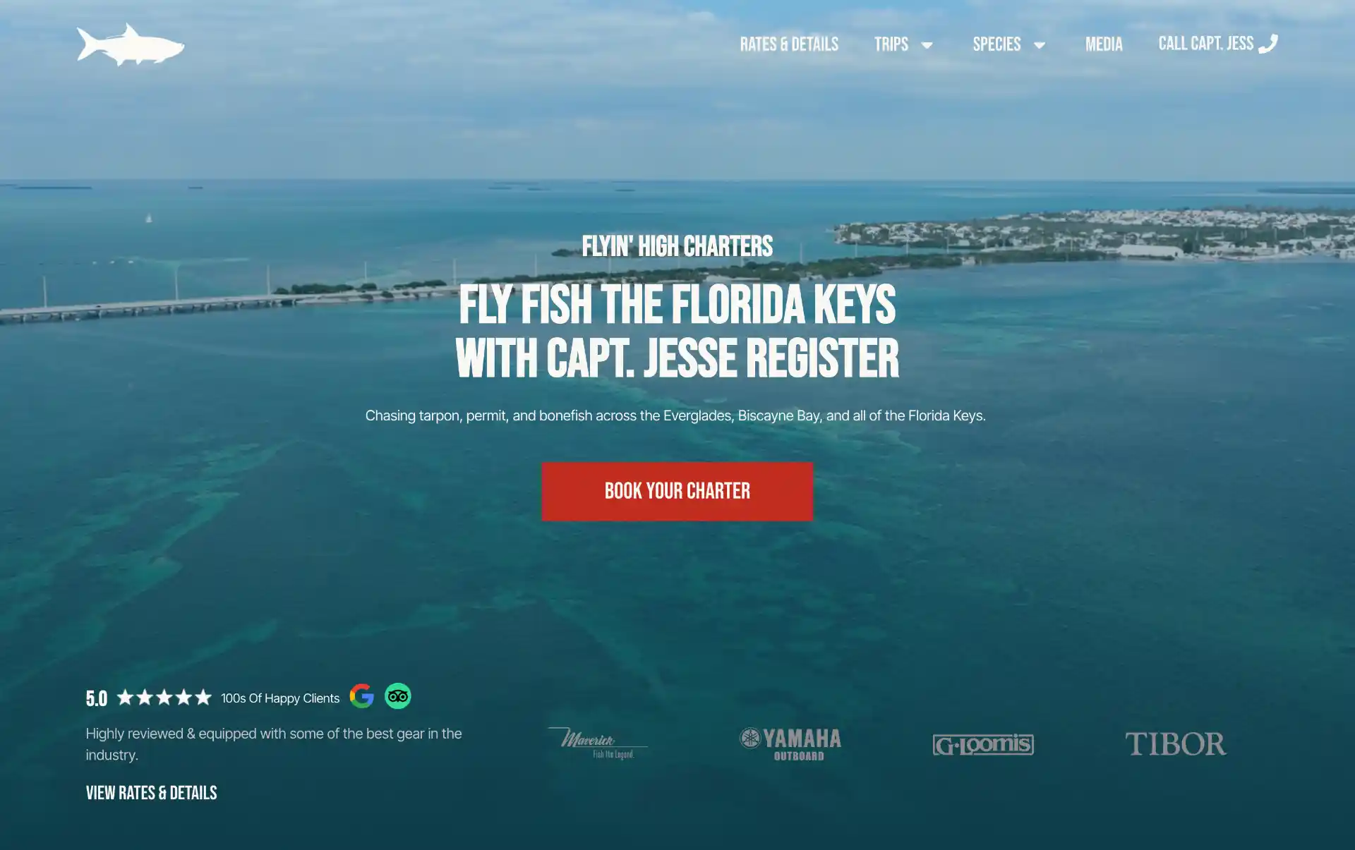 Flyin' High Charters website built by Flood Tide