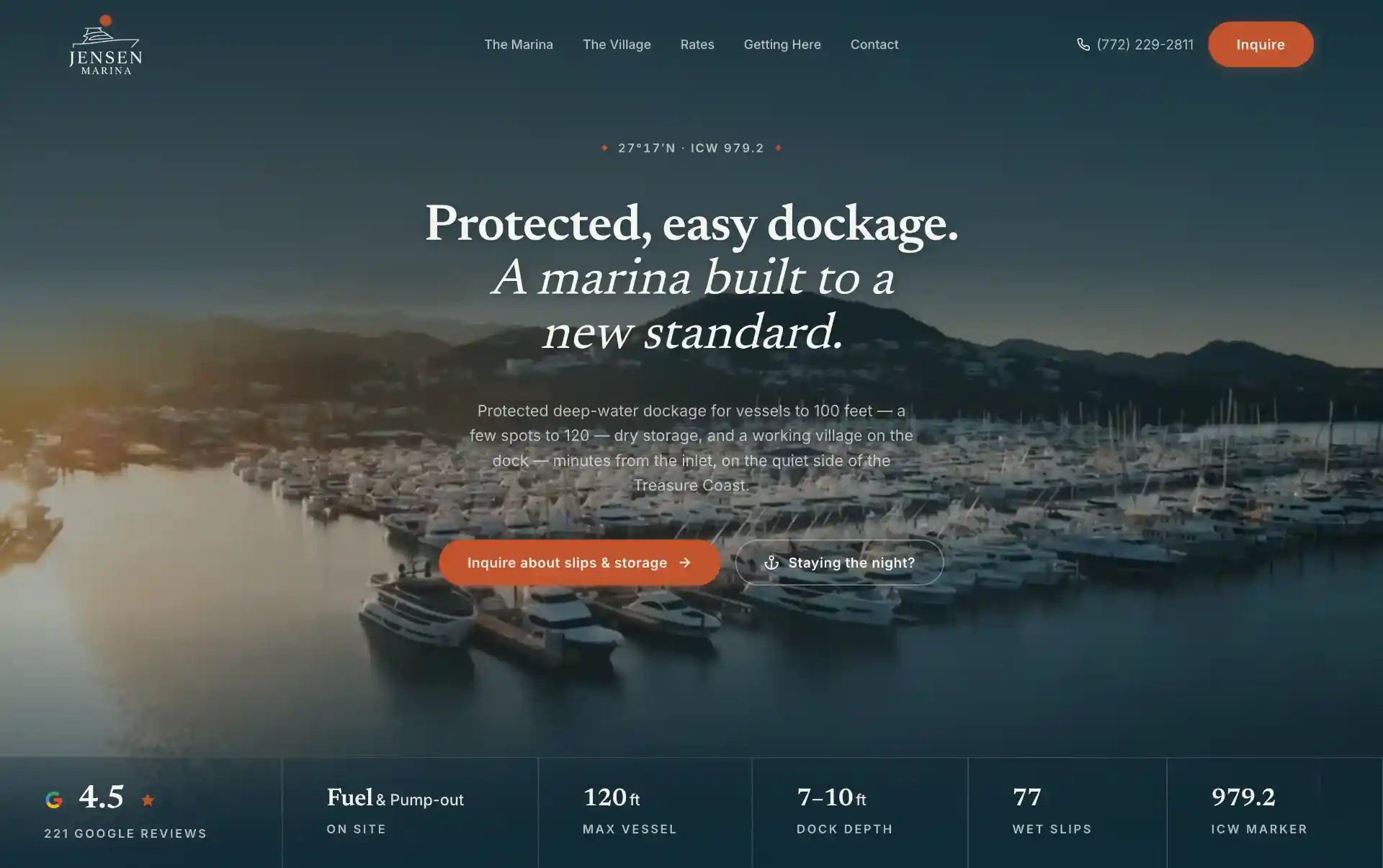 Jensen Marina website built by Flood Tide