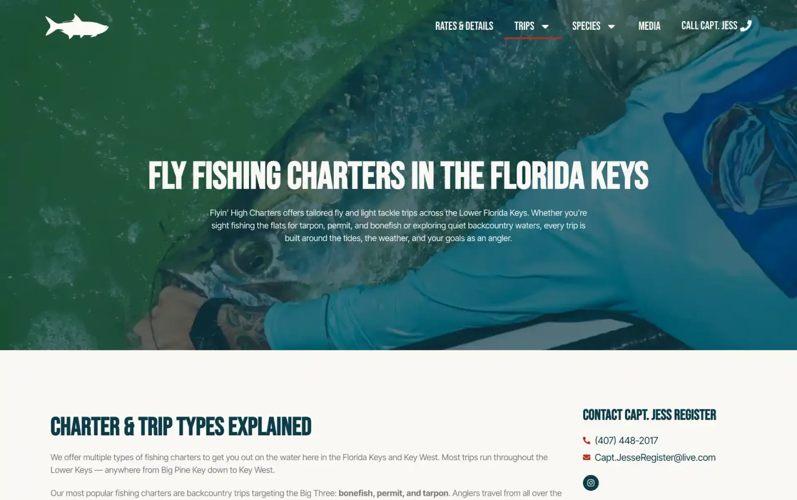 Flyin' High Charters website page 2