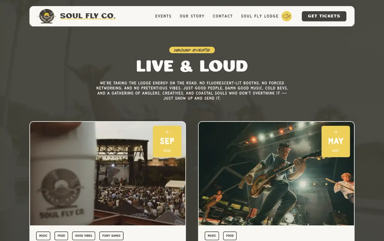 Soul Fly Events Co. website page 2