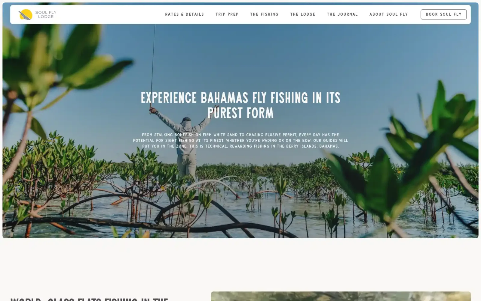 Soul Fly Lodge website page 2