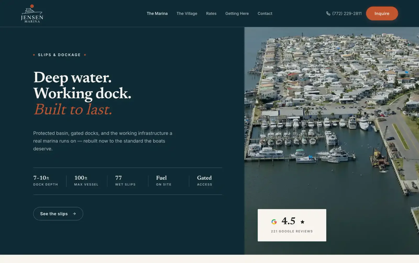 Jensen Marina website page 2