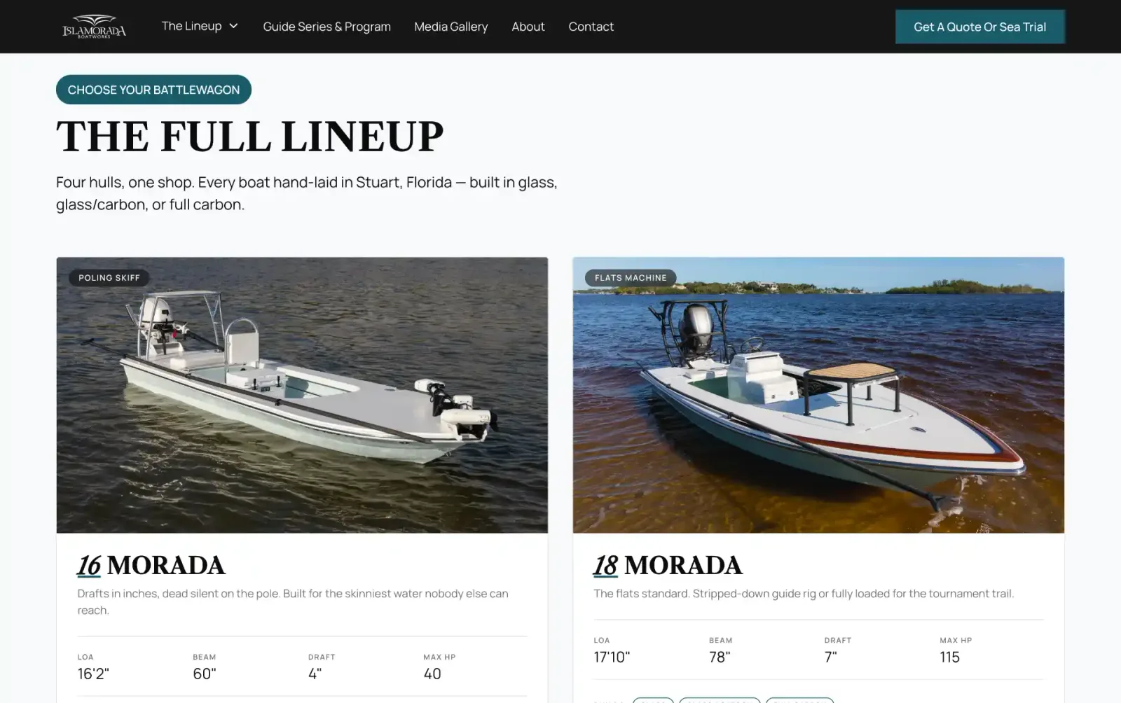 Islamorada Boatworks website page 2