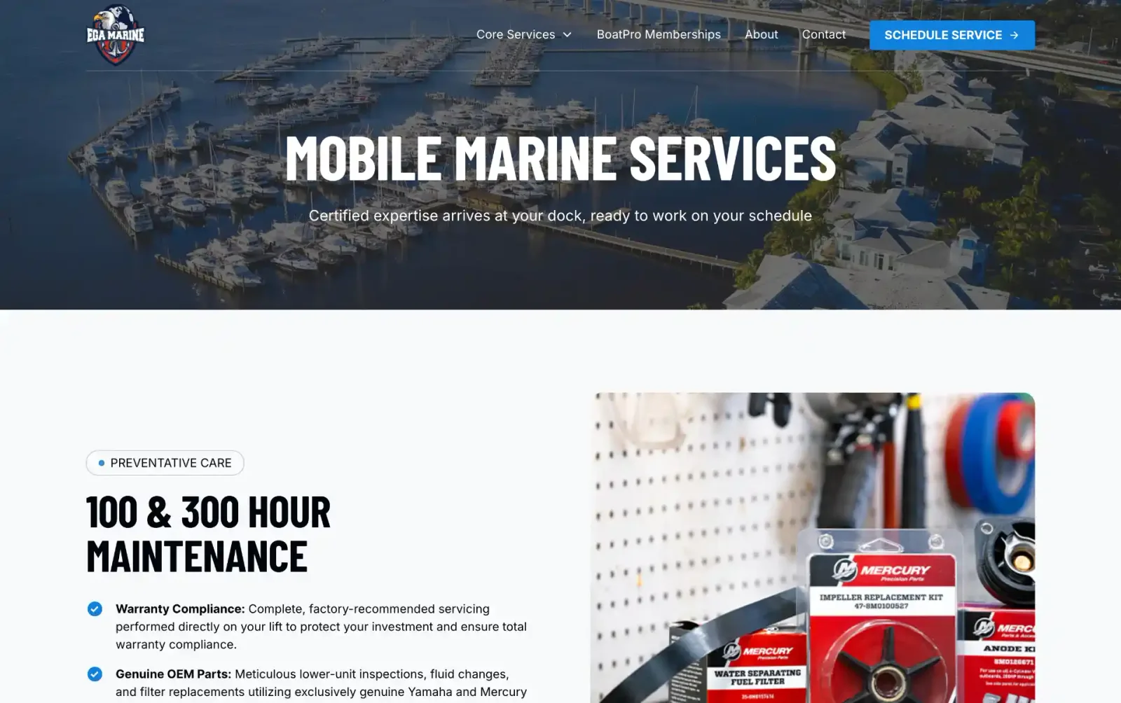EGA Marine website page 2