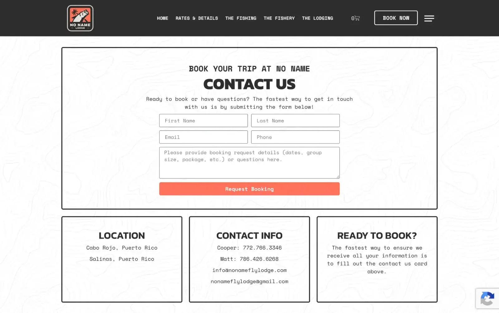 No Name Fly Lodge website page 3