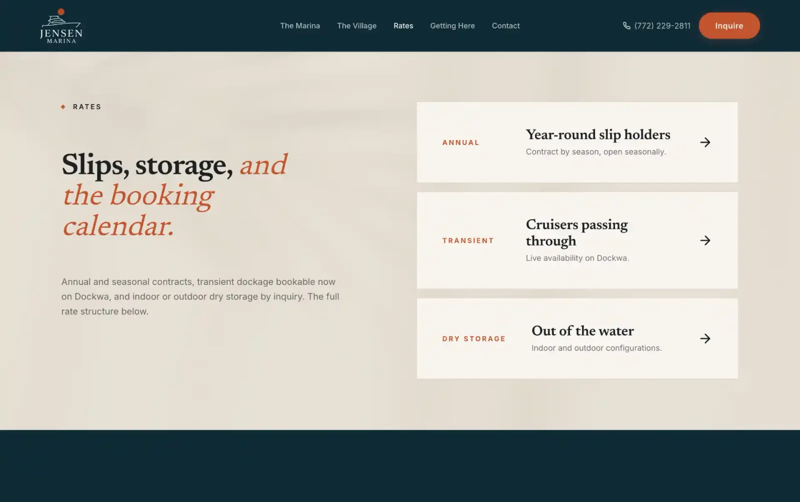 Jensen Marina website page 3