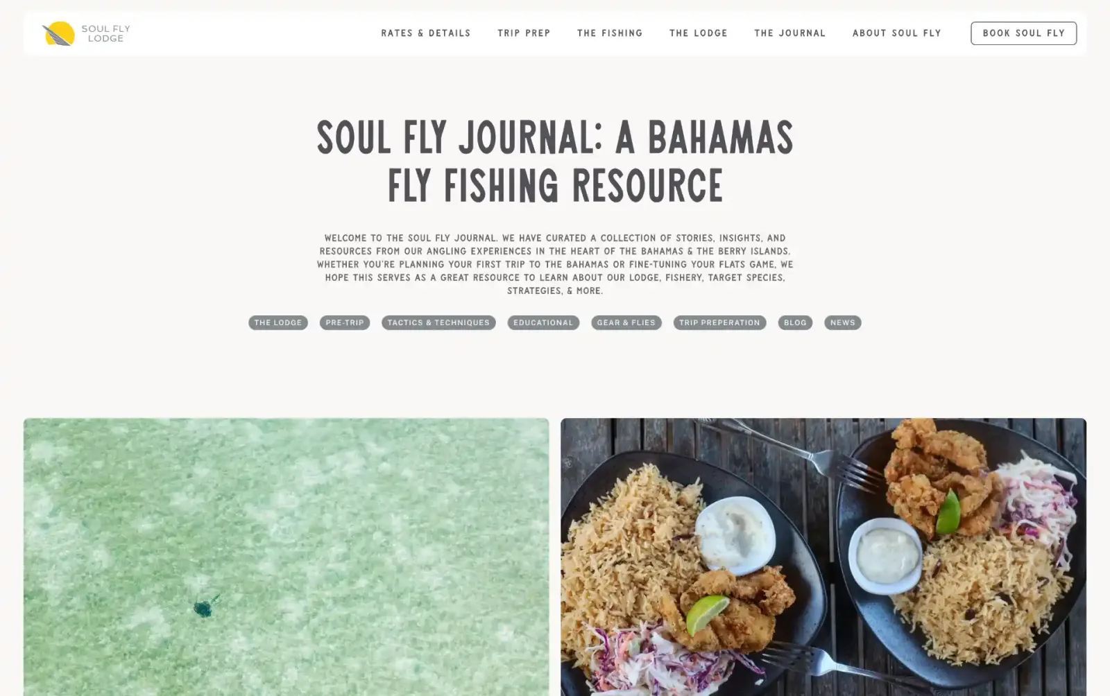 Soul Fly Lodge website page 3
