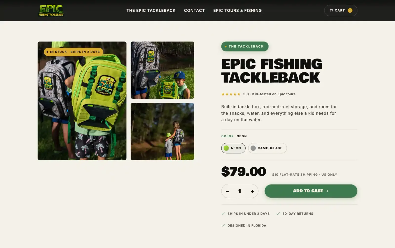 Epic Fishing website page 3