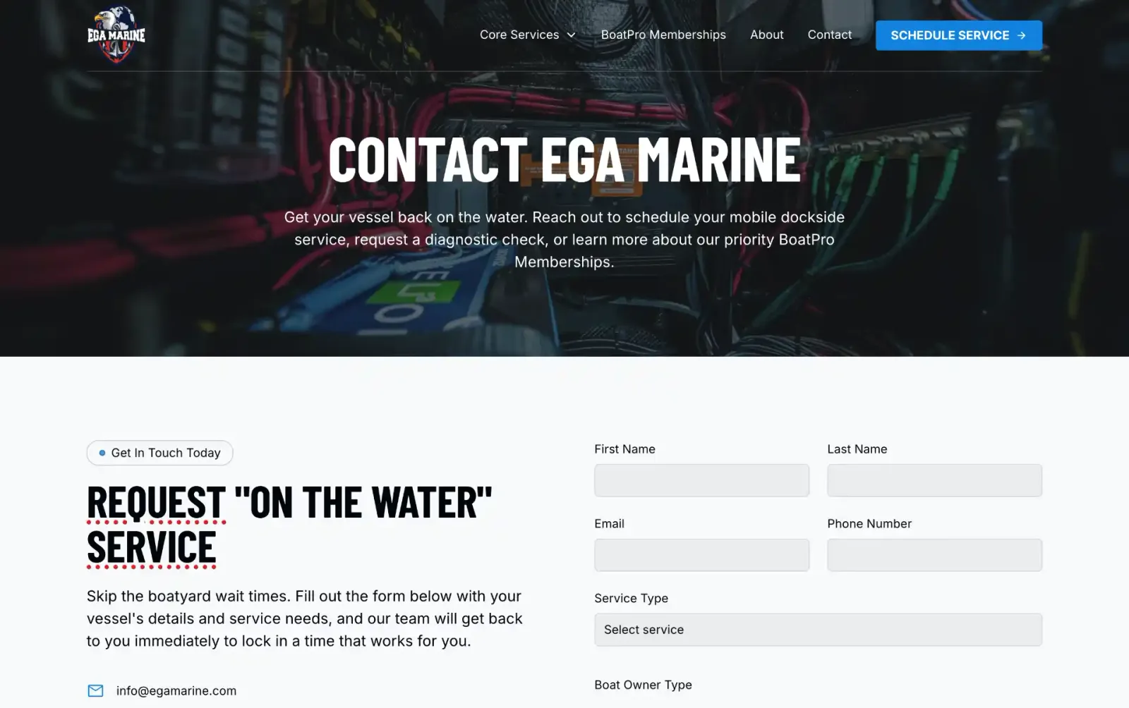 EGA Marine website page 4