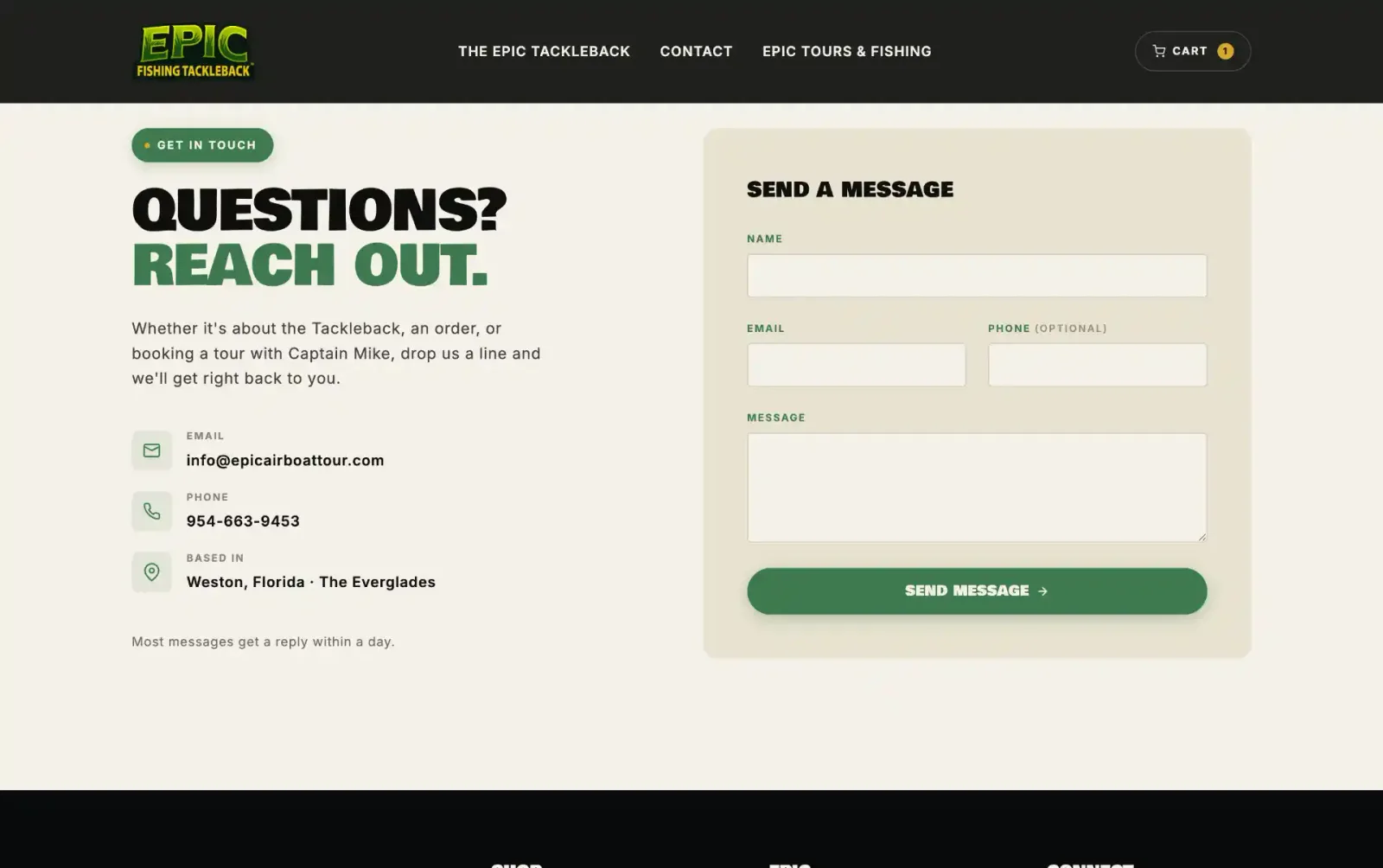 Epic Fishing website page 4
