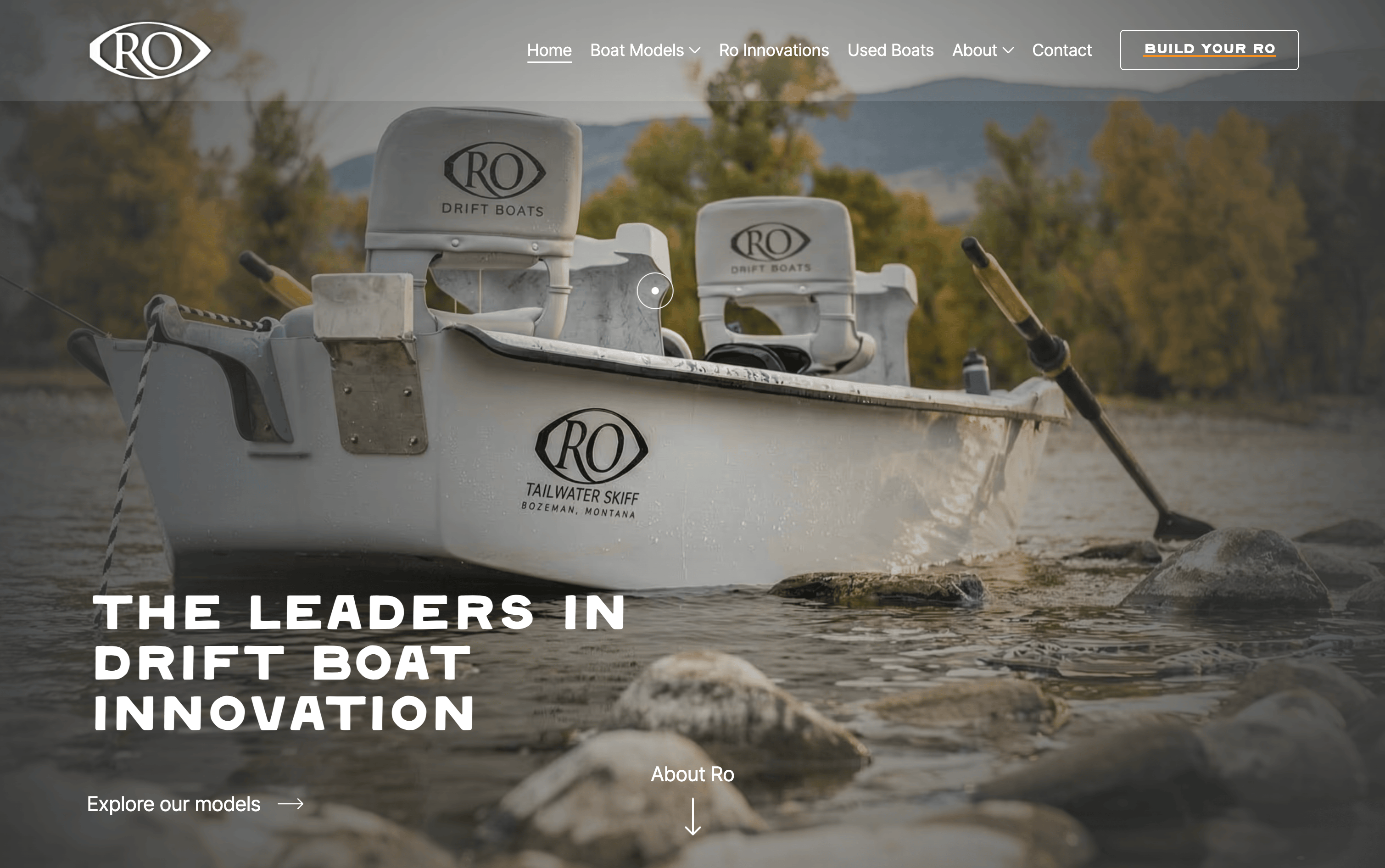RO Drift Boats website by Flood Tide Digital